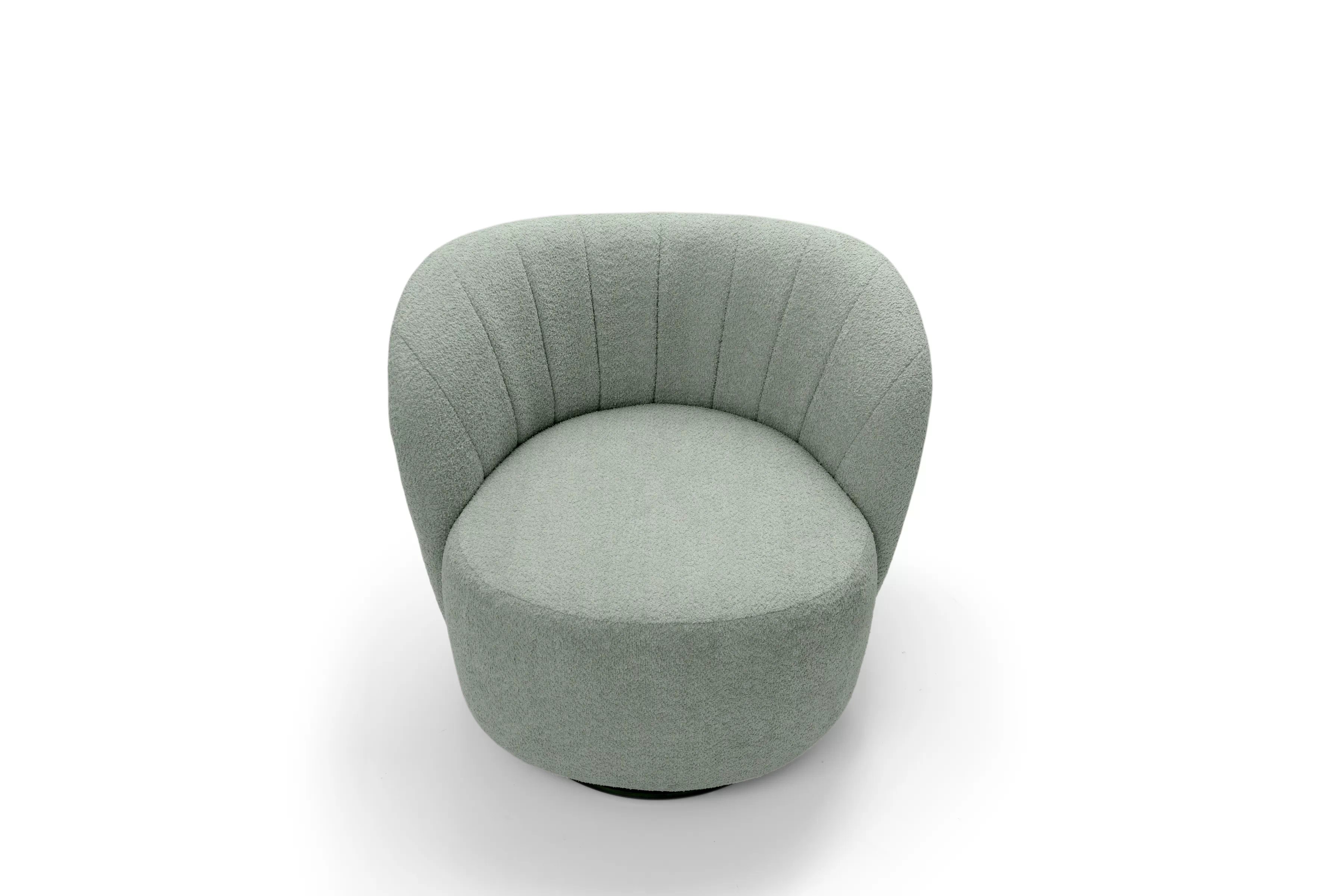 Relaxační křeslo Soya otočné - zelená bouclé Catch Me 13 Křeslo čalouněná Soya obrotowy - zielona bocule Catch Me 13