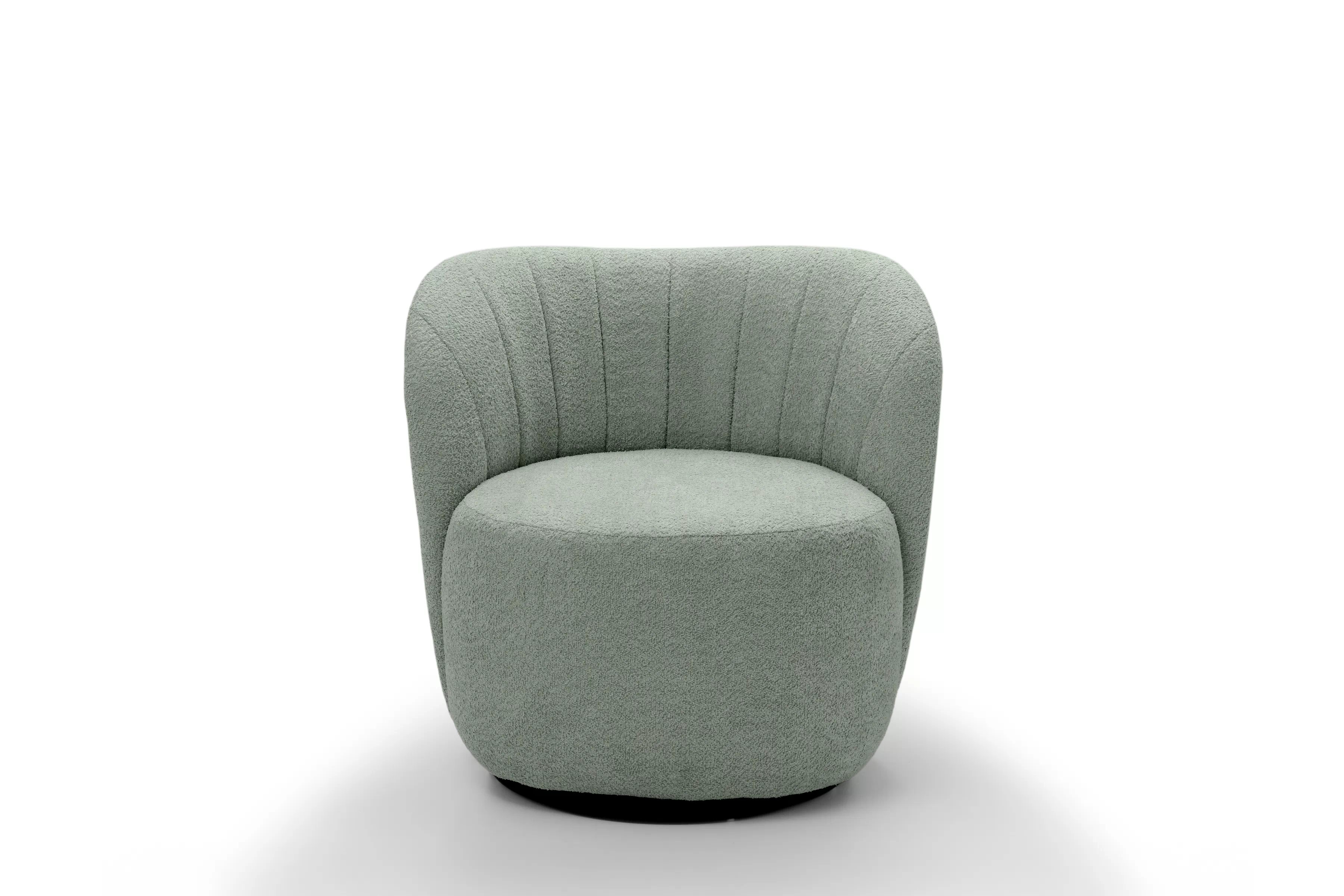 Relaxační křeslo Soya otočné - zelená bouclé Catch Me 13 Křeslo čalouněná Soya obrotowy - zielona bocule Catch Me 13