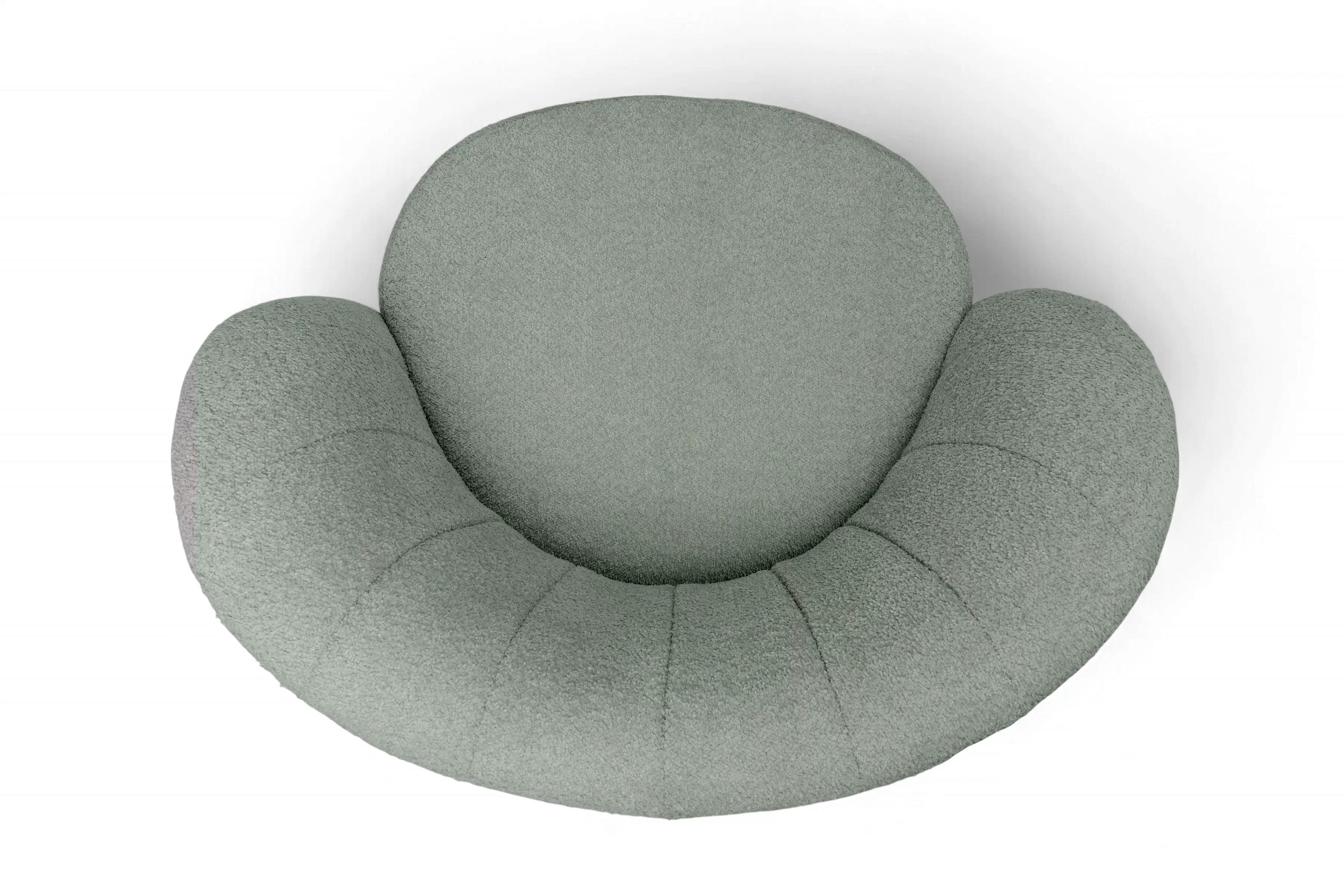 Relaxační křeslo Soya otočné - zelená bouclé Catch Me 13 Křeslo čalouněná Soya obrotowy - zielona bocule Catch Me 13