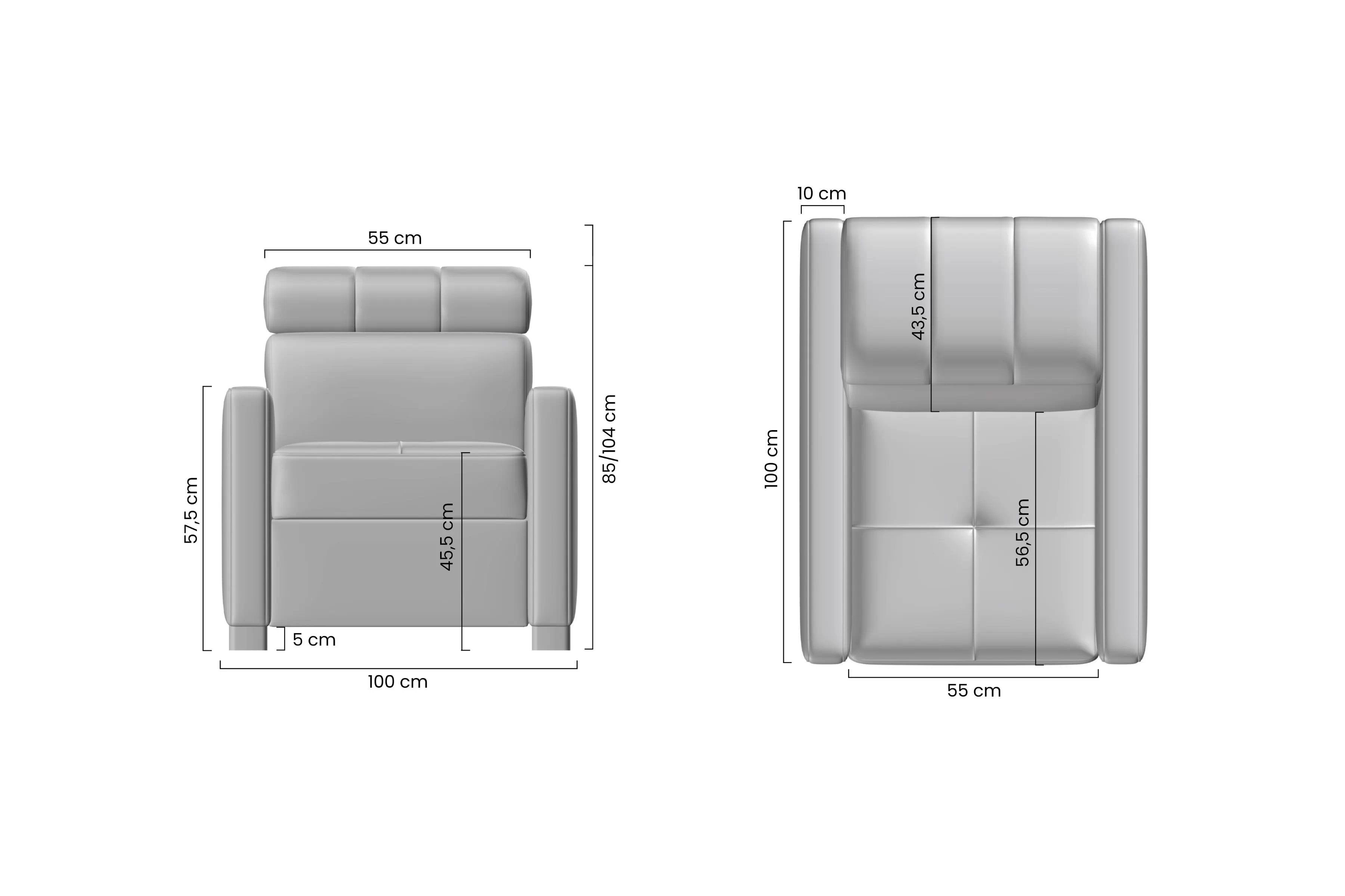 Kreslo Taremo s nastaviteľnou opierkou hlavy Kreslo odpočinkové Taremo z regulowanym zaglowkiem 