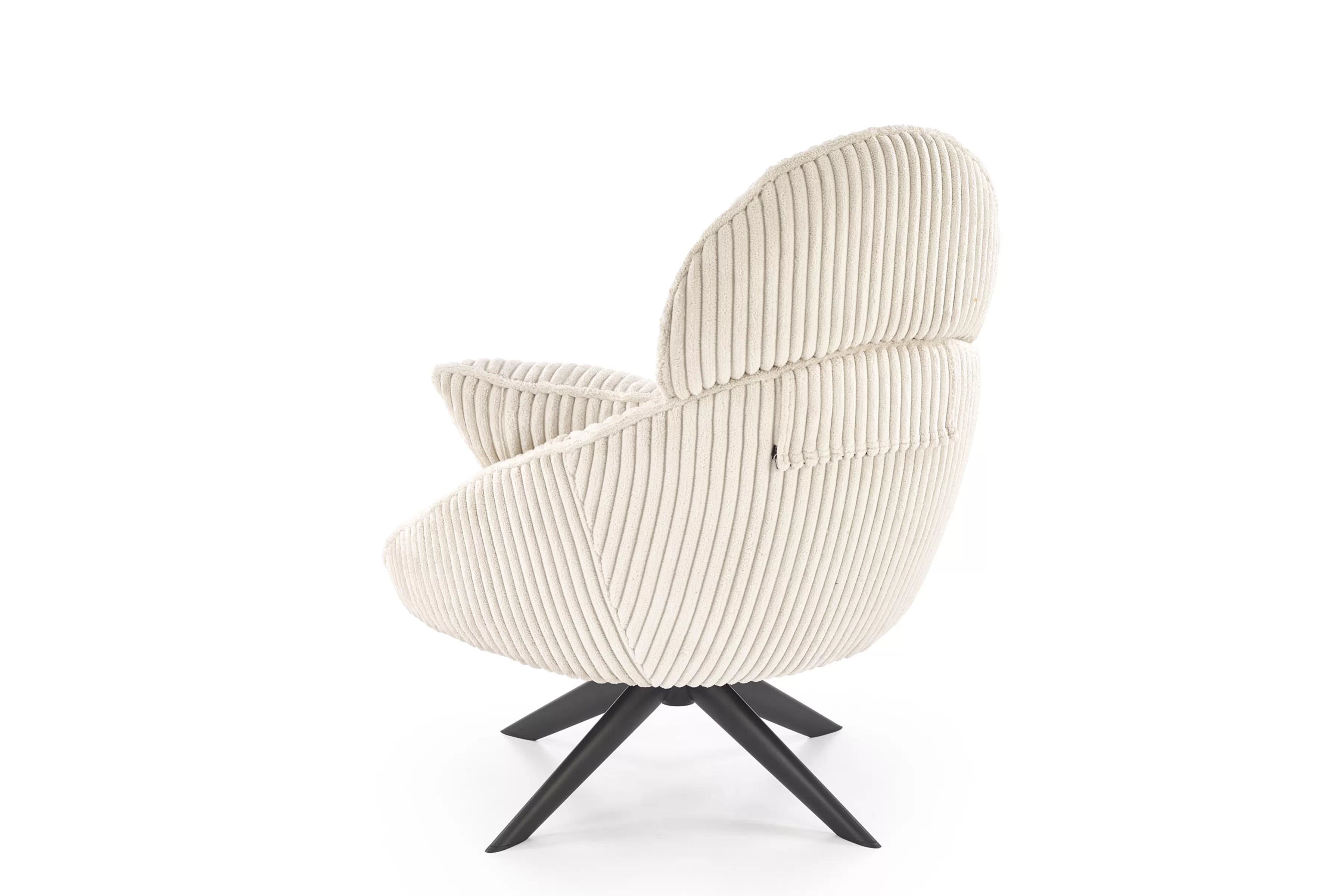 Hojdacie kreslo Velmina otočné - krémový zamat Kreslo odpočinkové Velmina - béžový plusz