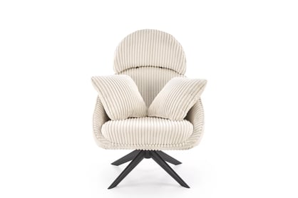 Hojdacie kreslo Velmina otočné - krémový zamat Kreslo odpočinkové Velmina - béžový plusz