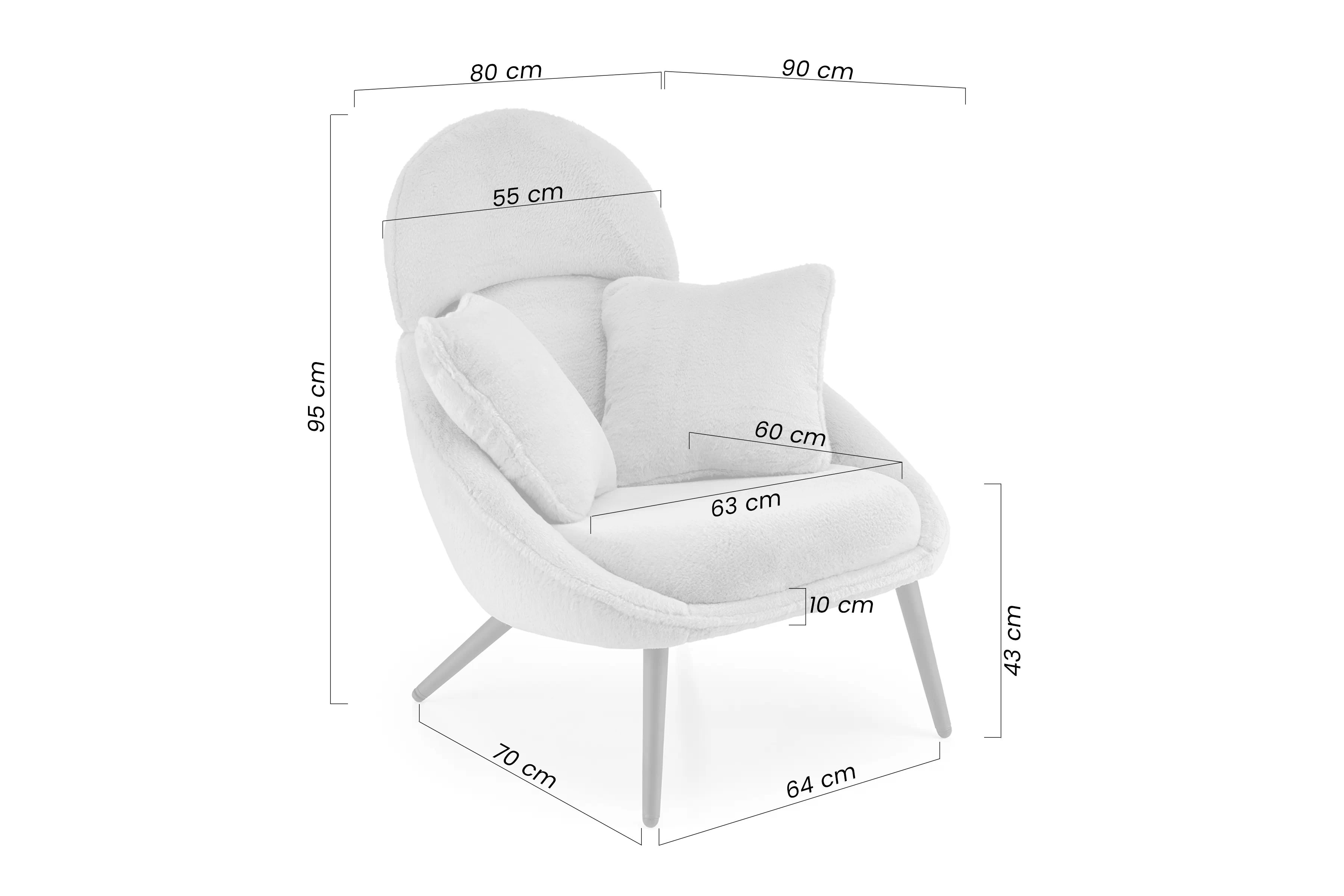 Relaxačné kreslo Velmina - krémový zamat Kreslo odpočinkové Velmina - Krémový plusz