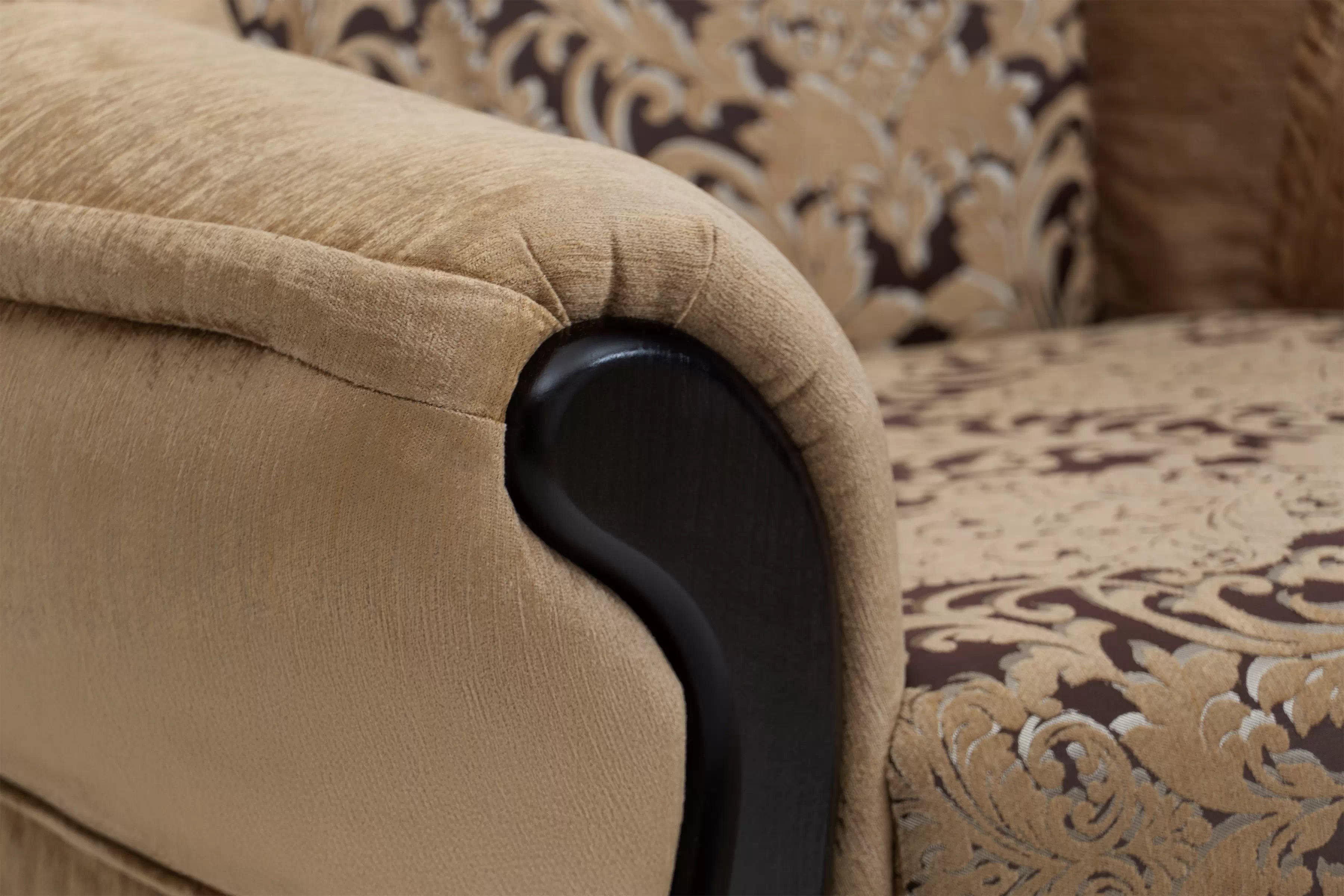 Kreslo odpočinkové Walker - Hnedá látka wzor Capitol 9751 / Venge - Koncovka Série Kreslo odpočinkové Walker - šedá látka wzor Capitol 9751 / Venge