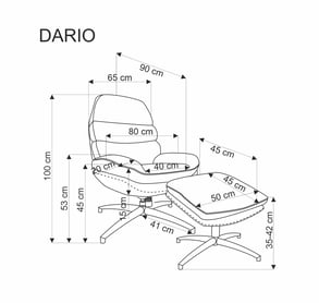 Křeslo čalouněná z podnožkyem Dario - béžová Křeslo čalouněná z podnozkiem dario - béžová