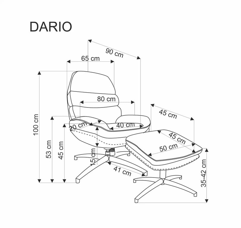 Křeslo čalouněná z podnožkyem Dario - béžová Křeslo čalouněná z podnozkiem dario - béžová