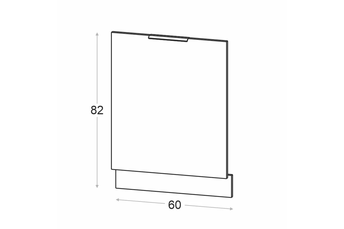 Přední panel pro myčku Ilandia FZMYW60 - šedá mat / skrytý panel přední část do zamywarki Ilandia FZMYW60 se skrytým panelem - šedá mat