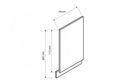 Dvierka na umývačku 45cm s krytým panelom Anika 45 PZ - grafit Predná časť do umývačky 45cm s krytým panelom Anika 45 PZ - grafit