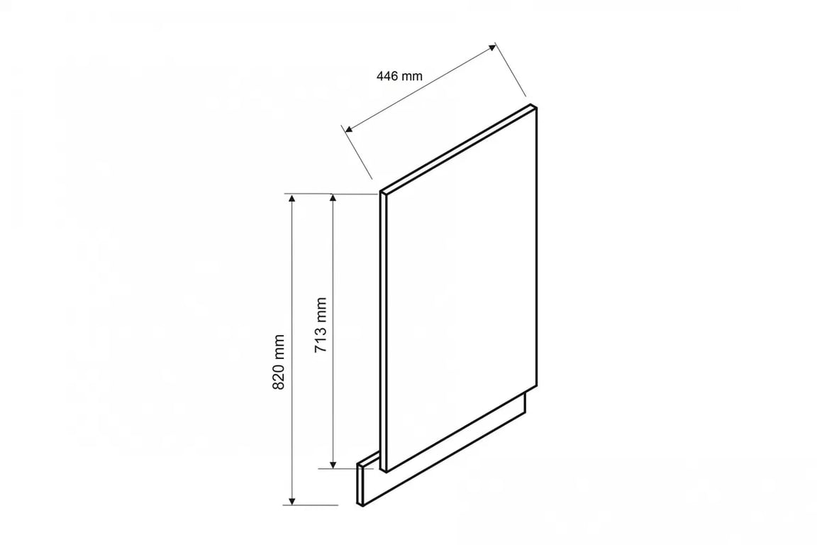 Dvierka na umývačku 45cm s krytým panelom Anika 45 PZ - grafit Predná časť do umývačky 45cm s krytým panelom Anika 45 PZ - grafit