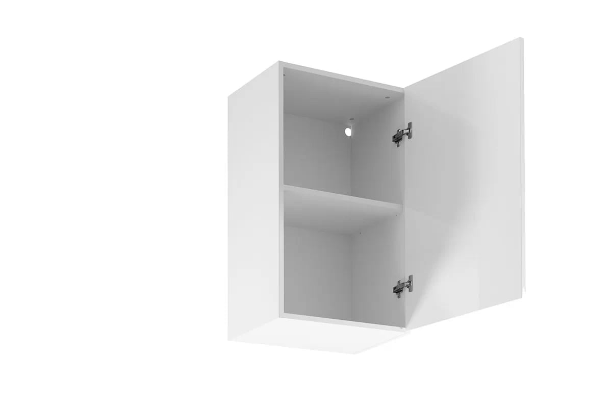 Horní kuchyňská skříňka Aspen G45 jednodveřová – bílý lesk Skříňka kuchyňská závěsná jednodveřová Aspen G45 - wnetrze