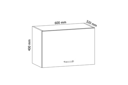 Horná kuchynská skrinka Aspen G60K - biely lesk Skrinka Kuchynská závesná nízka Aspen G60K - Rozmery