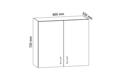 Aspen biely lesk G80 - závesná skrinka dvojdverová Skrinka Kuchynská závesná dvojdverová Aspen G80 - Rozmery