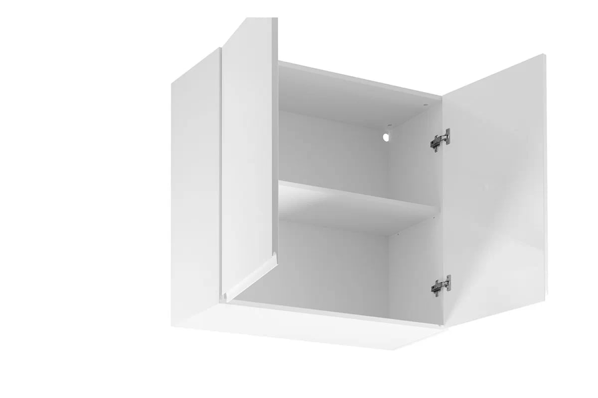 Horní kuchyňská skříňka Aspen G80 dvoudveřová – bílý lesk Skříňka kuchyňská závěsná dvoudveřová Aspen G80 - wnetrze