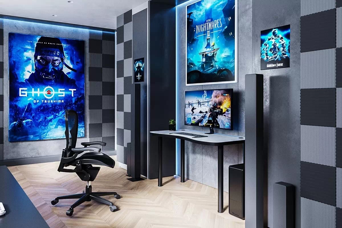 Polohovateľný PC stôl Alin 135 cm s LED pásikom - biela / čierna Písací stôl gamingowe Alin 135 cm z regulacja wysokosci oraz tasma LED - biela / čierny 