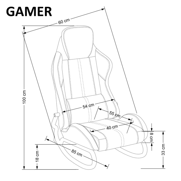 Herní křeslo Gamer - černé / červené gamer Křeslo Černý/Červený (1p=1szt)