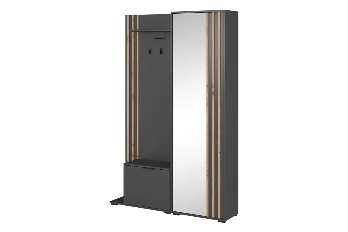 šatník do predsiene Neria - 131 cm - grafit / artisan šatník do predsienie Neria - grafit / artisan