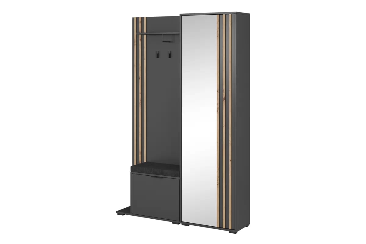 šatník do predsiene Neria - 131 cm - grafit / artisan šatník do predsienie Neria - grafit / artisan