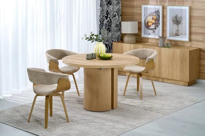 Okrúhly stôl Ulvane 120-200x120 cm rozkladací - prírodný dub