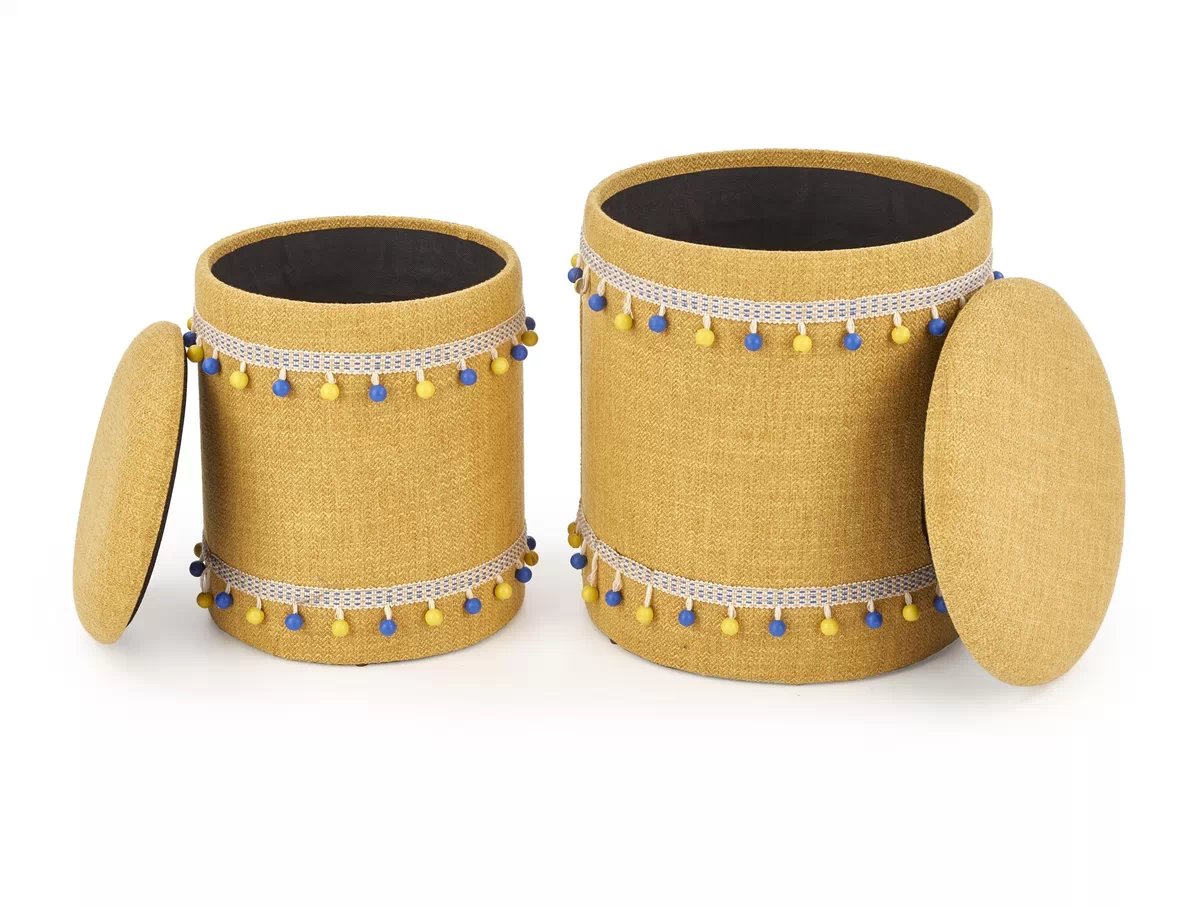 Sada taburetů Grado -2 ks - žlutá grado Komplet 2 puf, žlutý