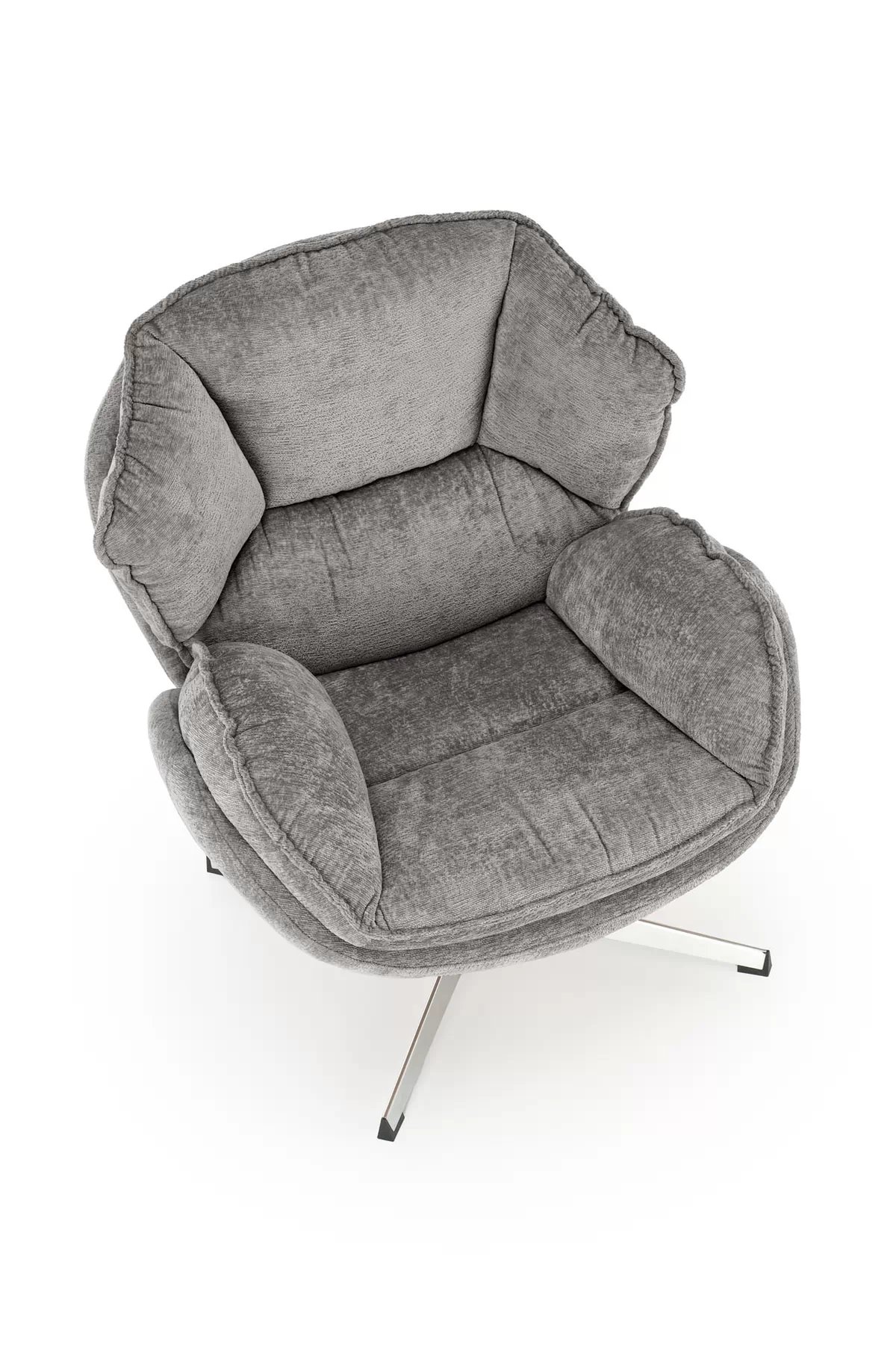 Otočné relaxačné kreslo Odilo - sivá / chróm guido Kreslo odpočinkové Popolový