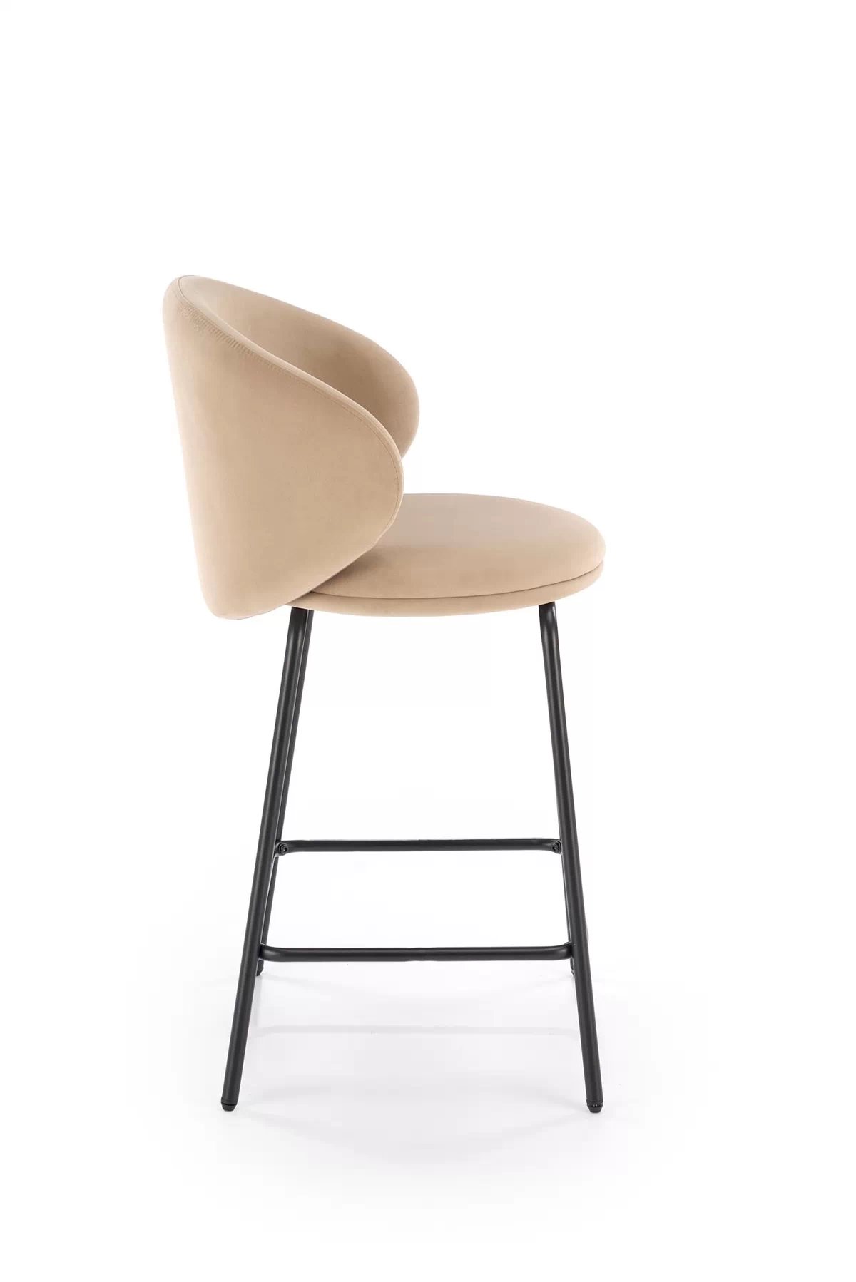 Barová židle H121 - béžový samet Mavel 38 / černé nohy h121 Barová židle Nohy - černá, Sedák - béžová