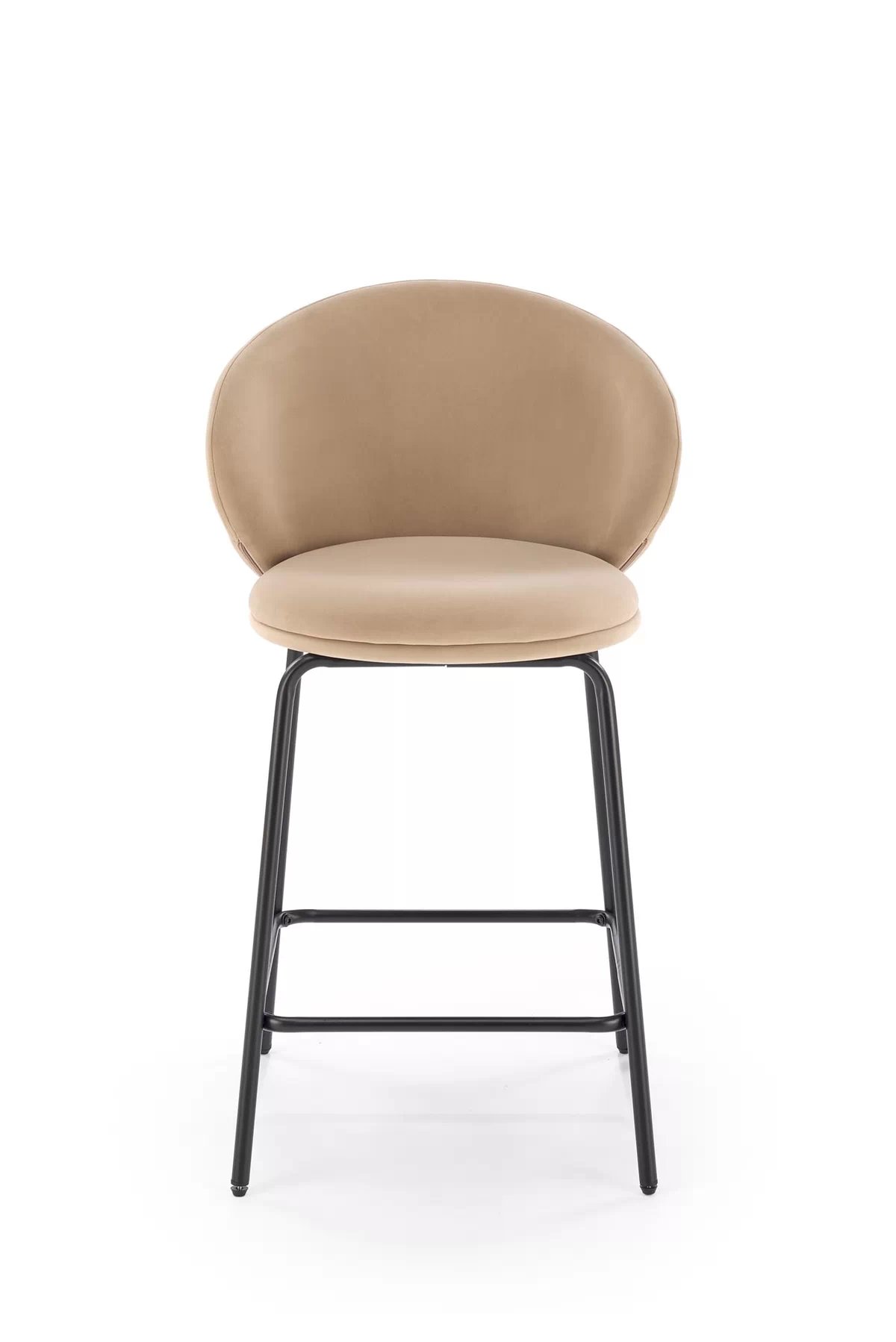 Barová židle H121 - béžový samet Mavel 38 / černé nohy h121 Barová židle Nohy - černá, Sedák - béžová