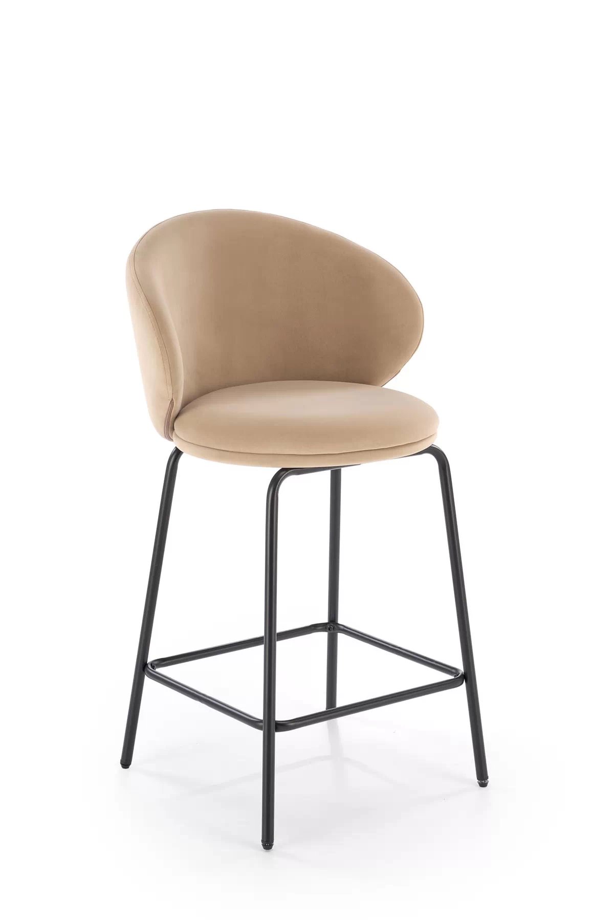 Barová židle H121 - béžový samet Mavel 38 / černé nohy h121 Barová židle Nohy - černá, Sedák - béžová
