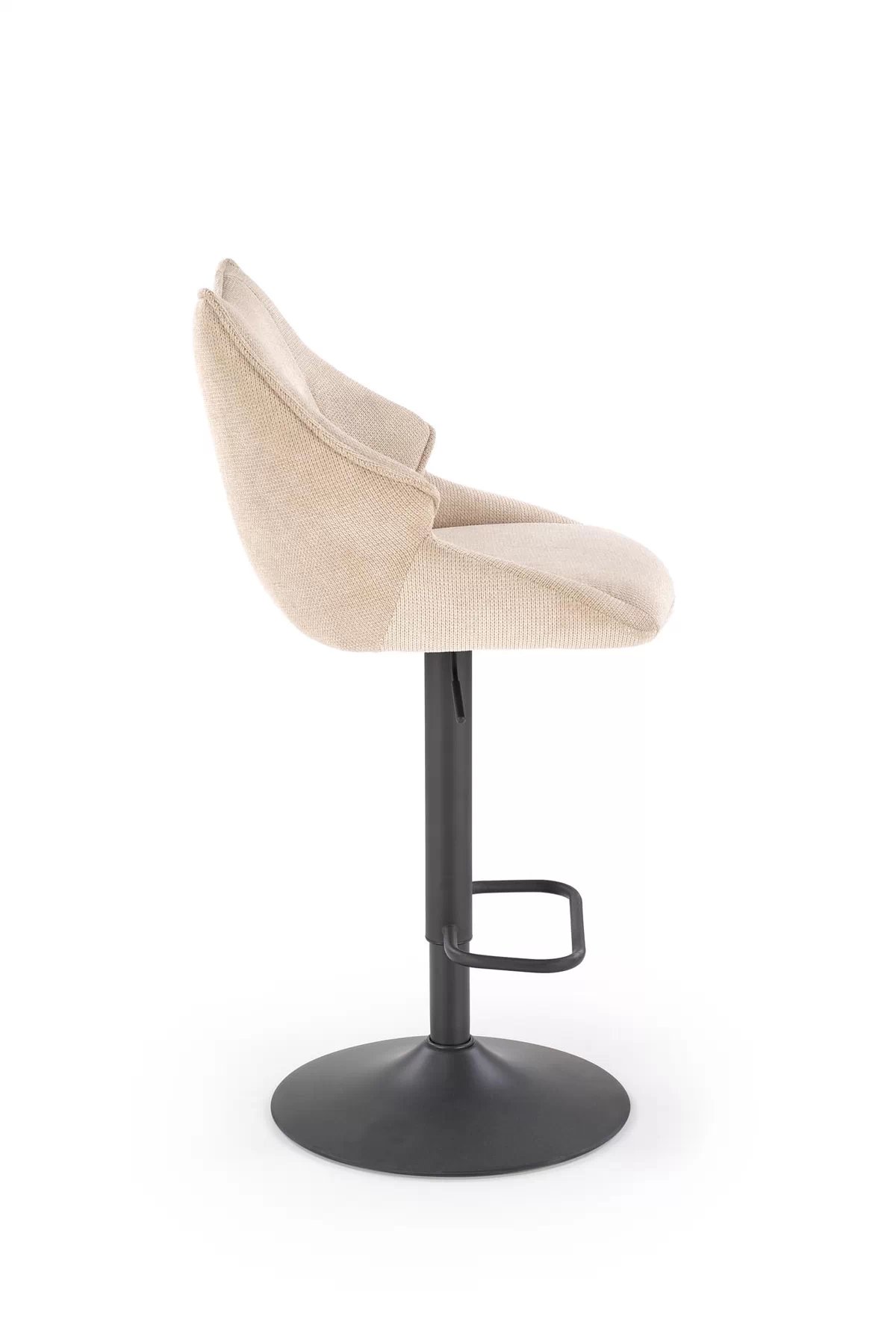 Barová židle H122 - béžová pletenina Vardo 28 / černé nohy h122 Barová židle Nohy - černá, Sedák - béžová