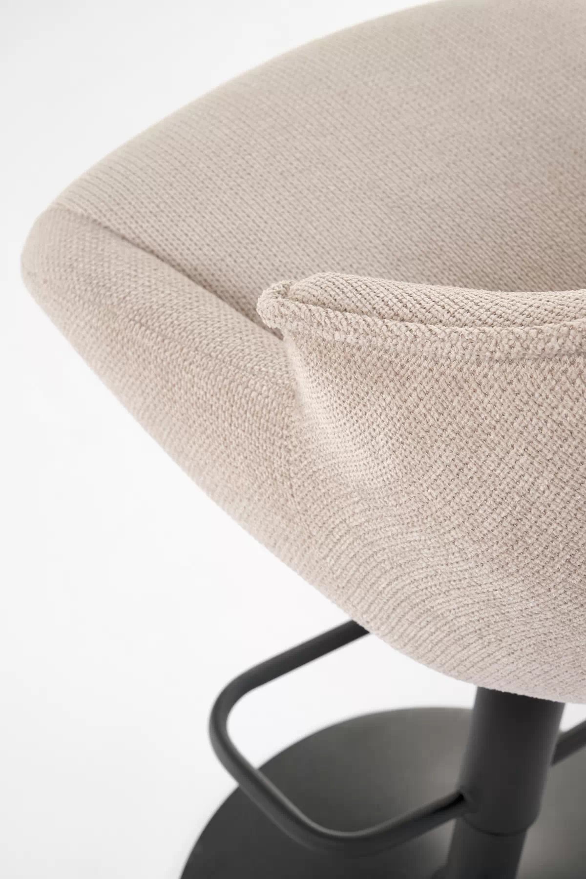 Barová židle H122 - béžová pletenina Vardo 28 / černé nohy h122 Barová židle Nohy - černá, Sedák - béžová