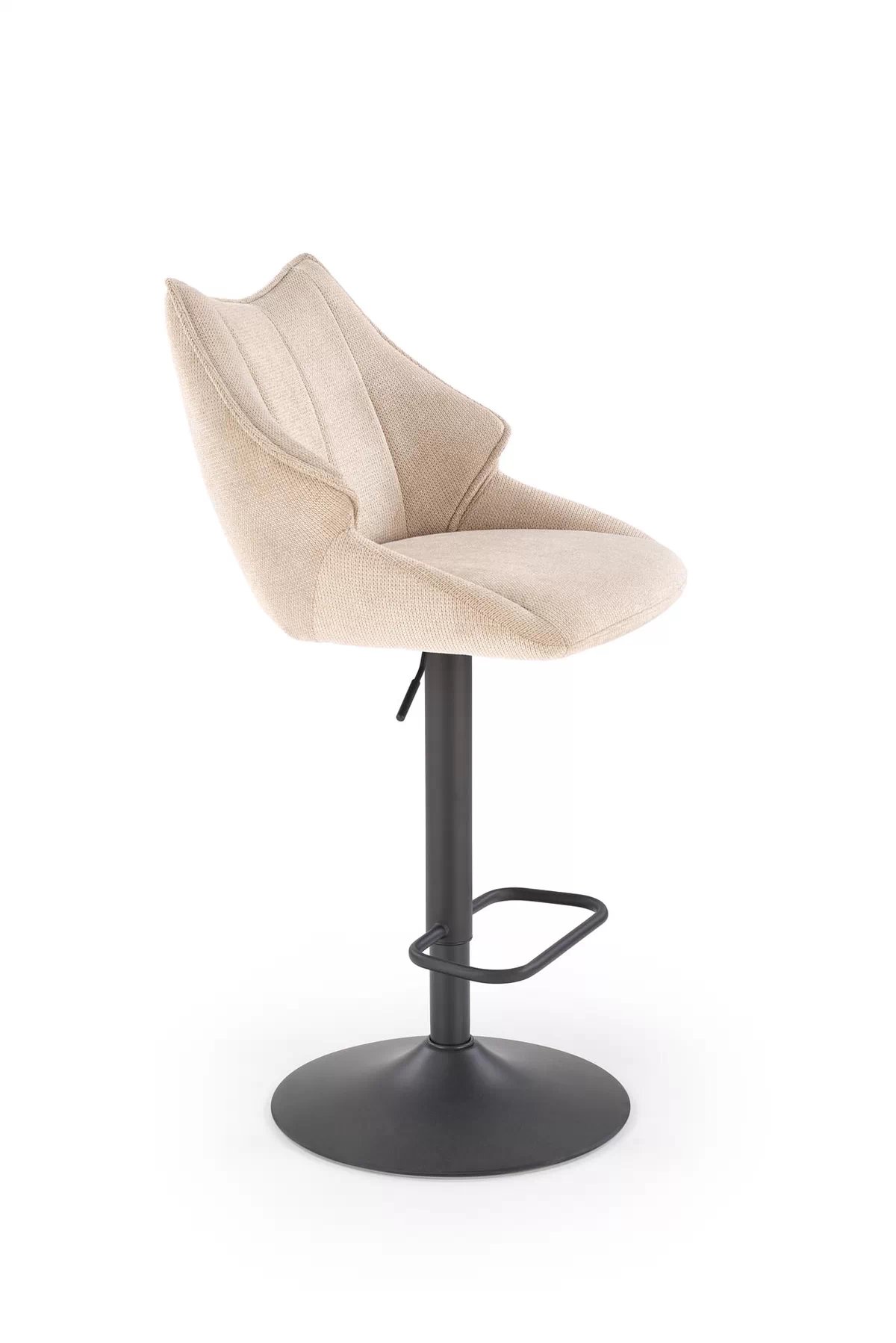 Barová židle H122 - béžová pletenina Vardo 28 / černé nohy h122 Barová židle Nohy - černá, Sedák - béžová