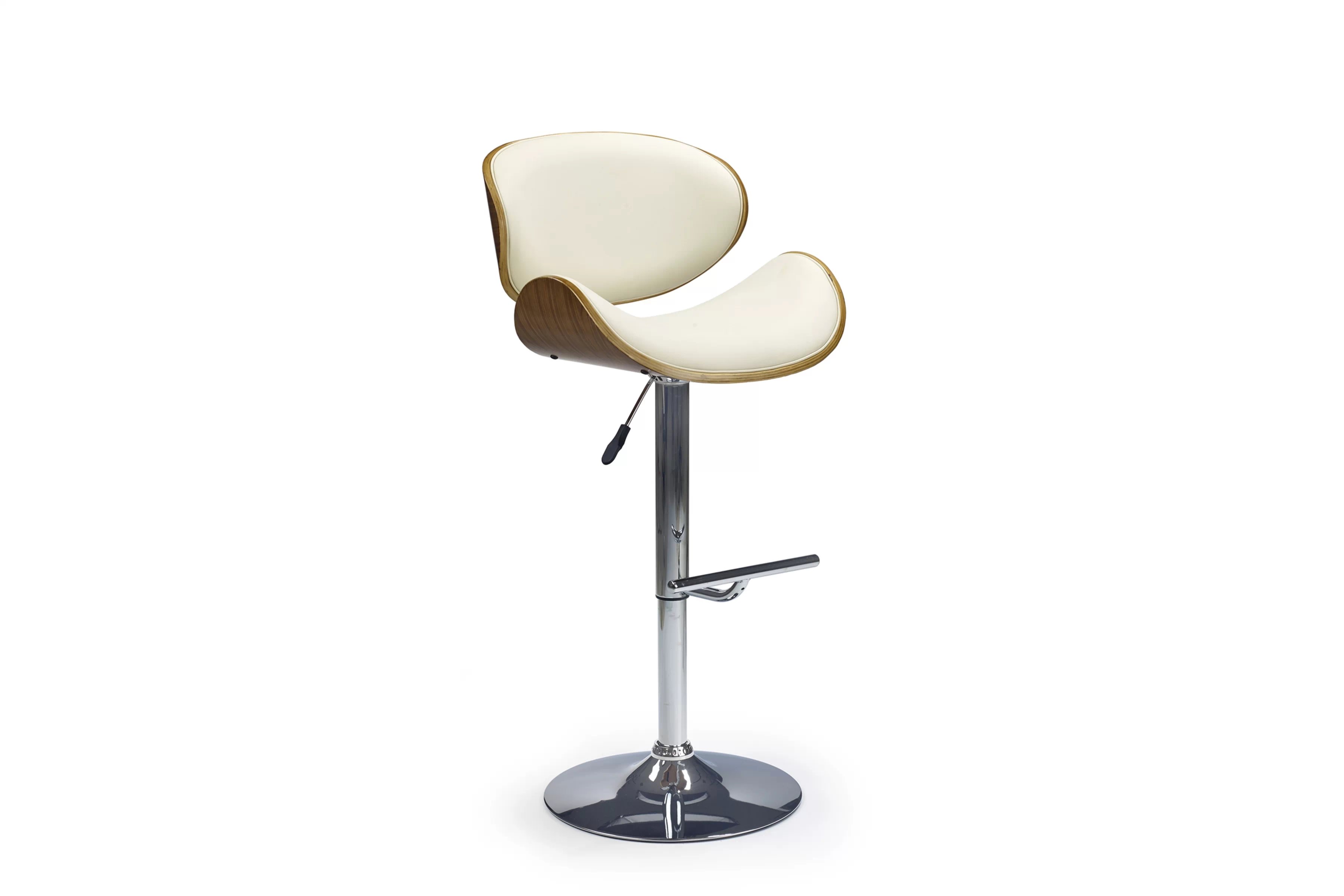 Hoker Lorvix s čalúneným sedadlom - orech / krém H44 Barová stolička Orech/Krémový