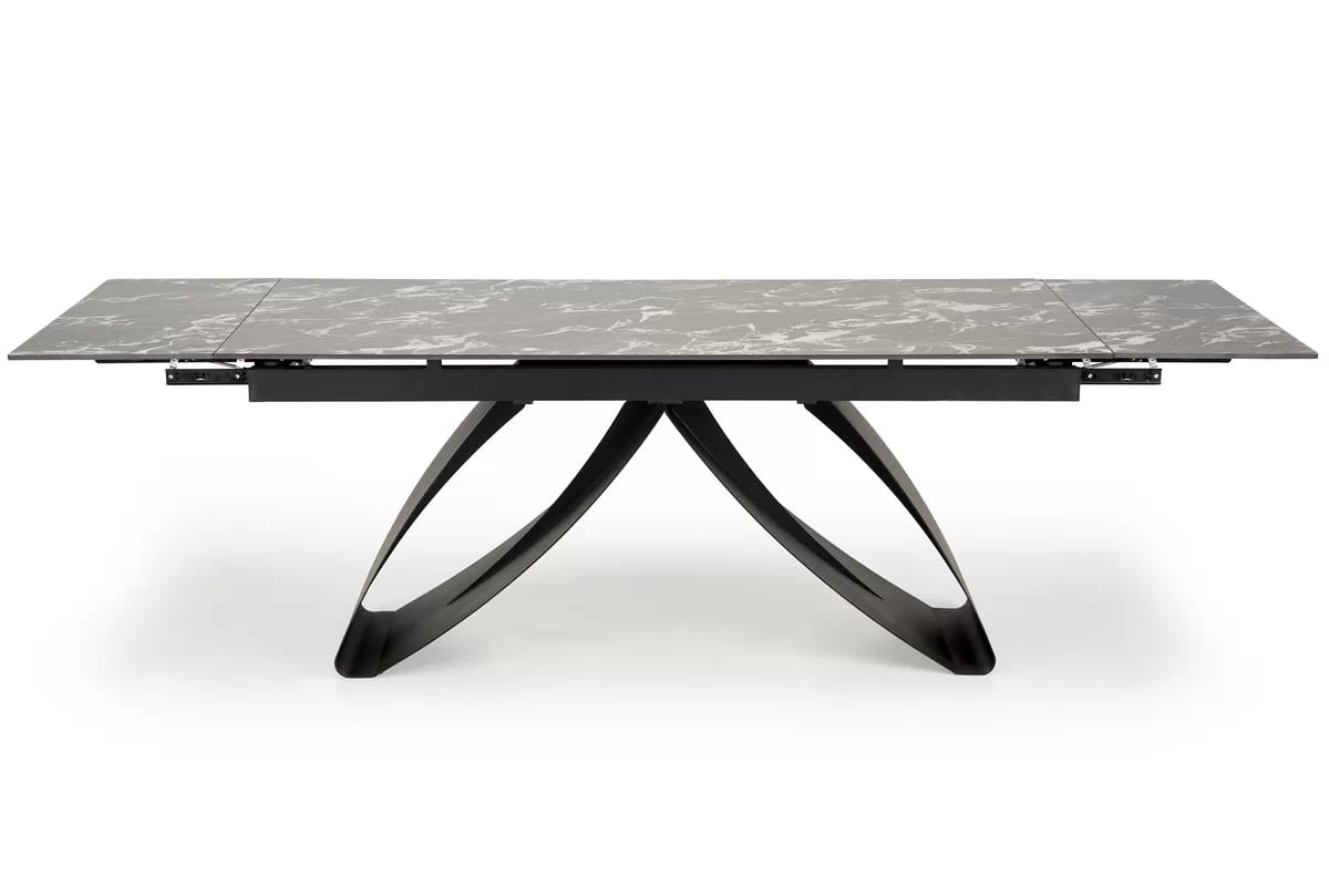 Rozkládací stůl Morvian 180-260x90 cm - černý mramor / černá hilario Stůl rozkládací, Deska - černá mramor, Nohy - černá