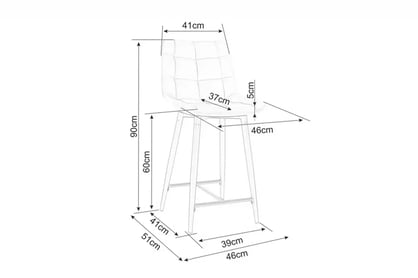 Čierny barový stolička Chic H-2 s čalúneným sedadlom - Bluvel 19 / čierne nohy Barová stolička Chic H-2 z tapicerowanym siedziskiem - Čierny / Bluvel 19 / čierny nožičky