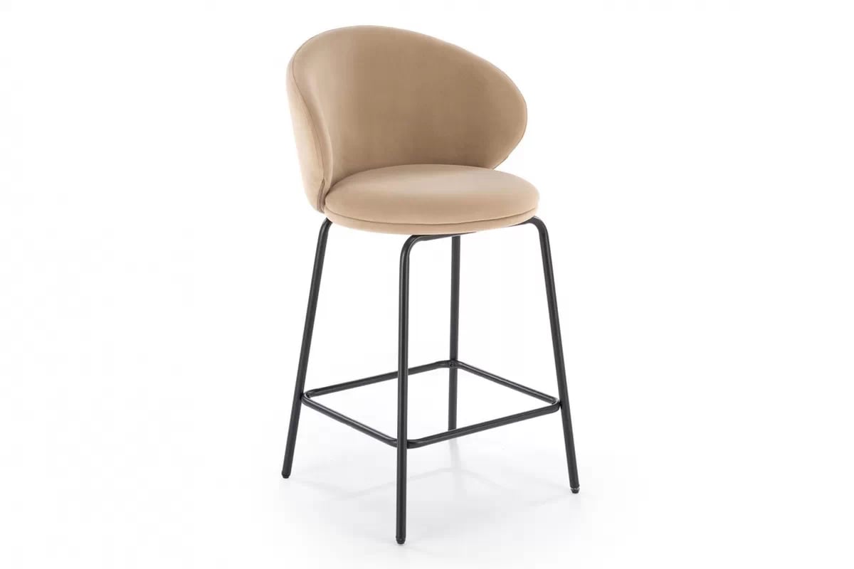 Barová židle H121 - béžový samet Mavel 38 / černé nohy Barová židle H121 - béžová welwet Mavel 38 / černá Nohy
