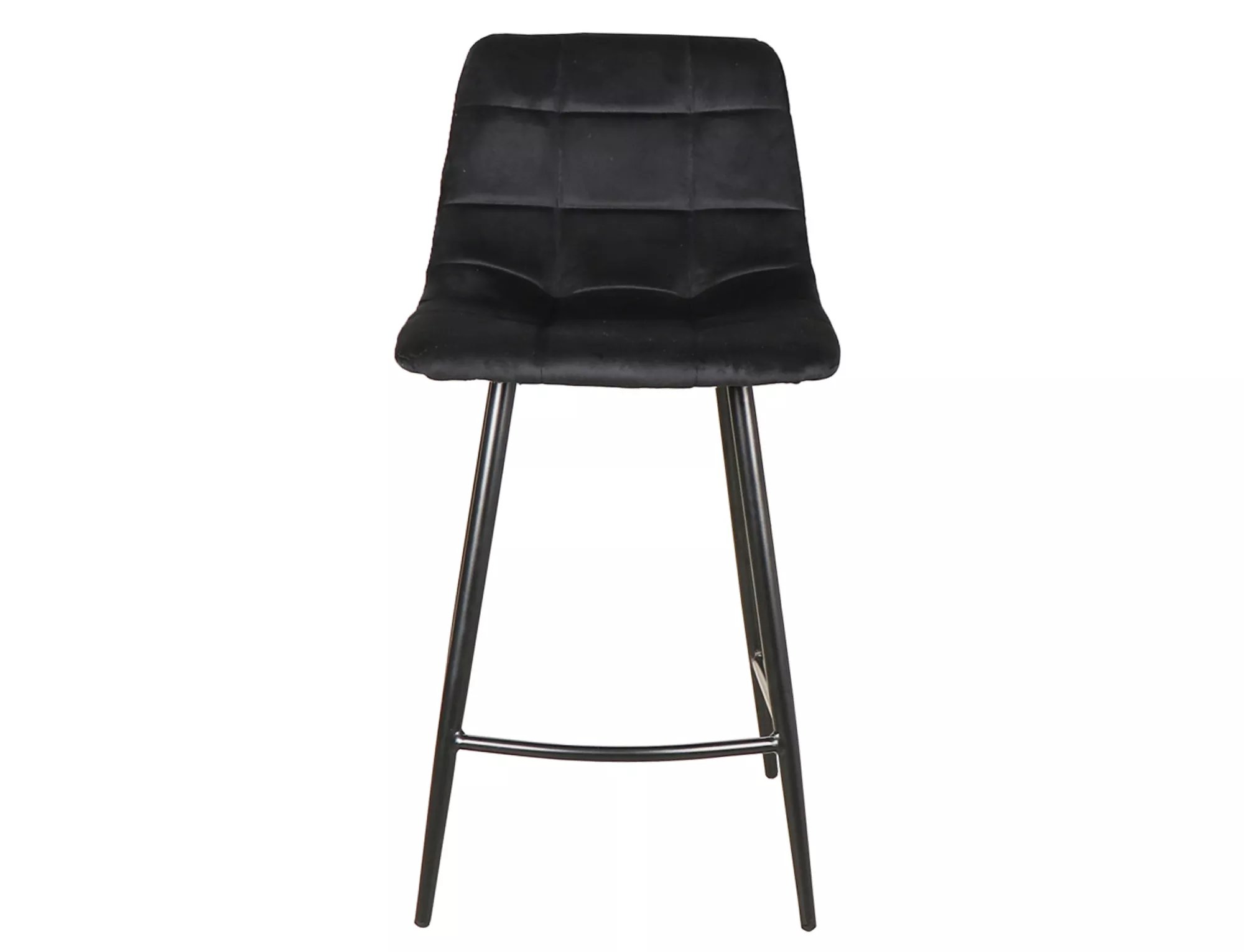 Čalouněná barová židle Mila H-2 Velvet - černá / černá Bluvel 19 Barová židle mila h-2 na kovových nohách - černá / bluvel 19 / černá Nohy