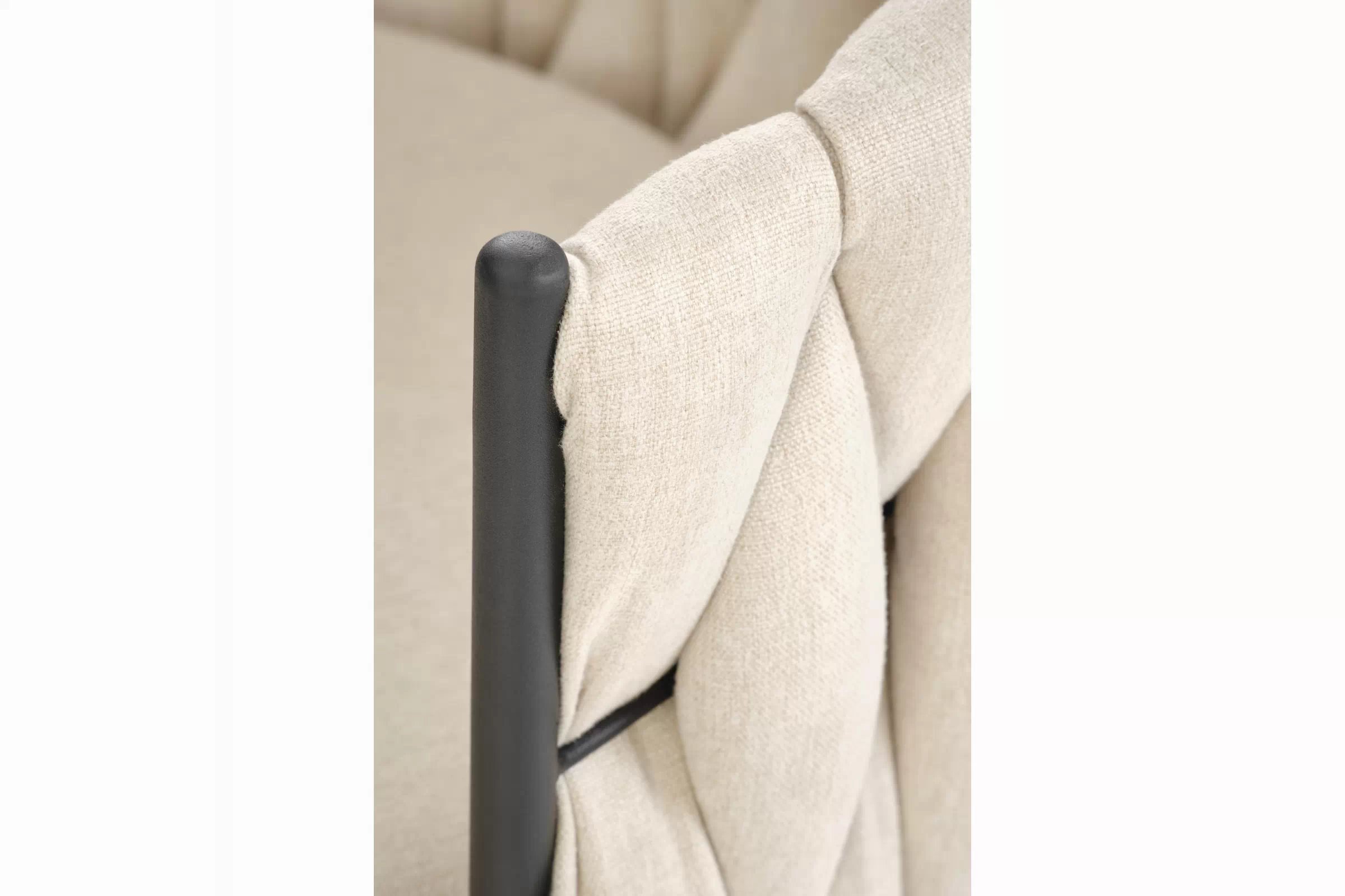 Otočná barová židle Shella čalouněná - béžová / černá Barová židle obrotowy Shella čalouněná - béžová / černá