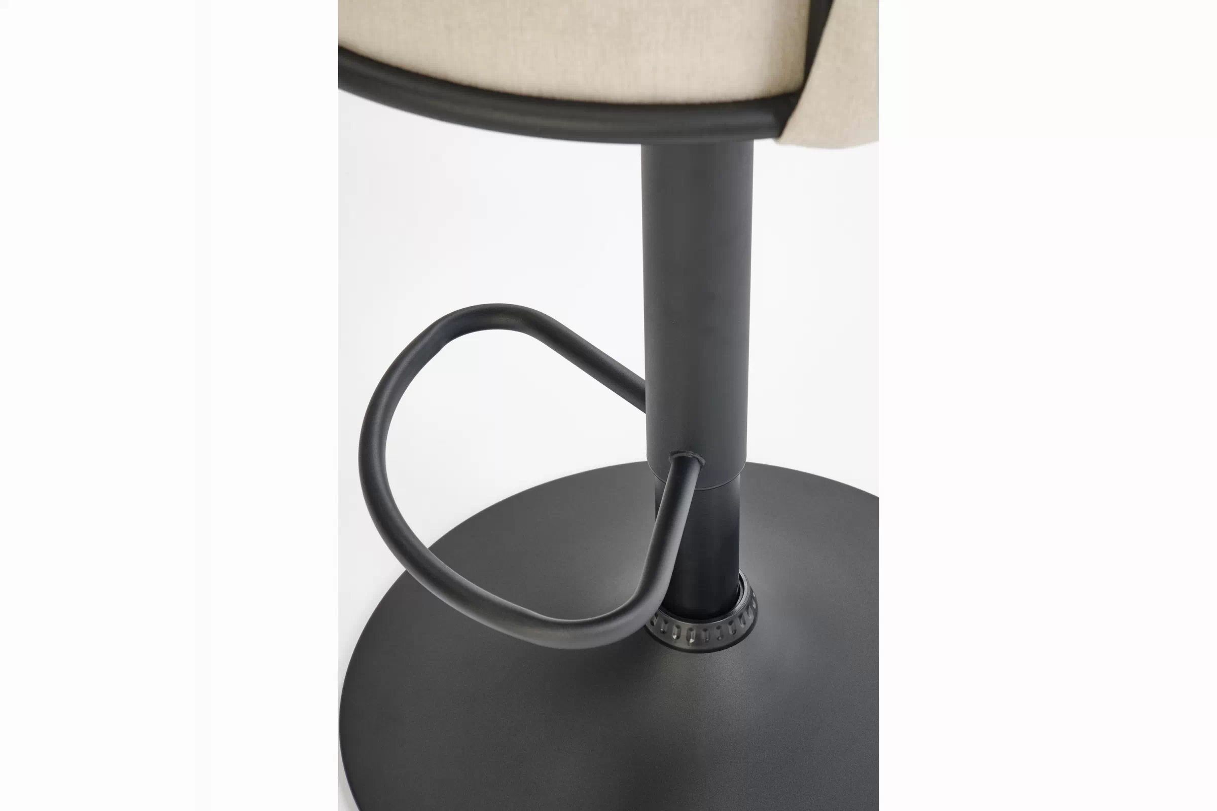 Otočná barová židle Shella čalouněná - béžová / černá Barová židle obrotowy Shella čalouněná - béžová / černá