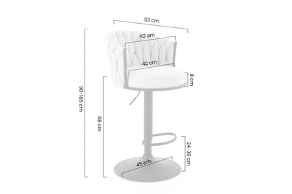 Otočná barová židle Shella čalouněná - béžová / černá Barová židle obrotowy Shella čalouněná - béžová / černá