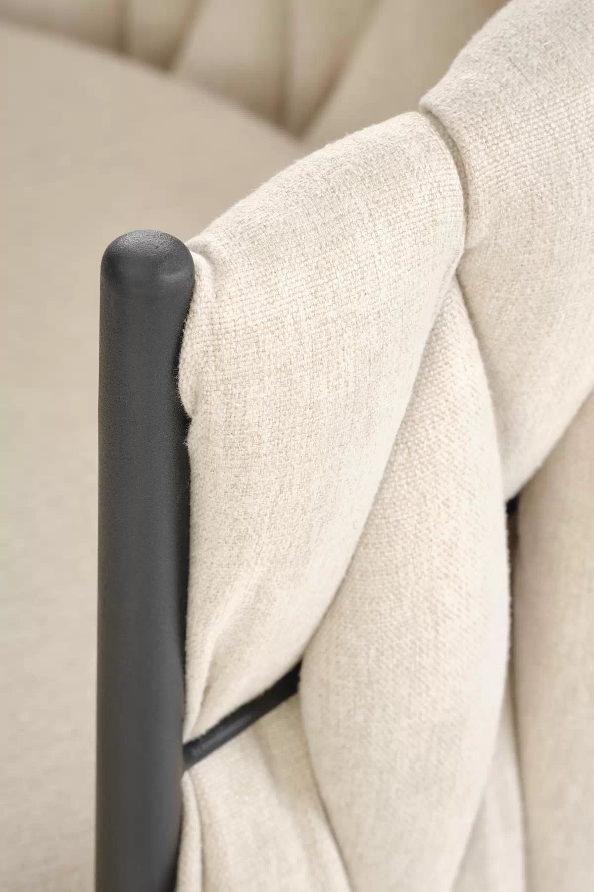 Otočná barová židle Shella čalouněná - béžová / černá Barová židle obrotowy shella čalouněná - béžová / černá