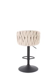Otočná barová židle Shella čalouněná - béžová / černá Barová židle obrotowy shella čalouněná - béžová / černá