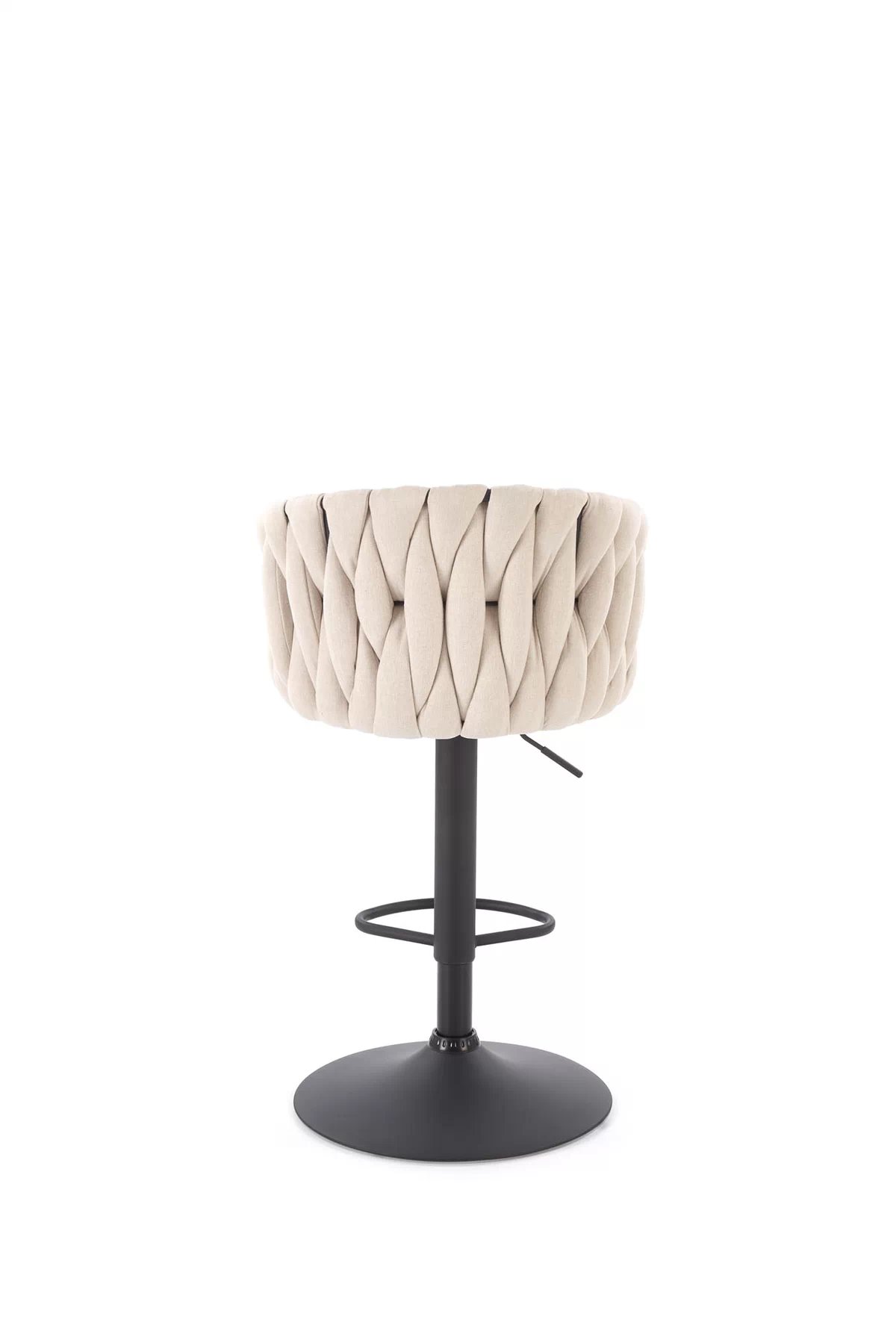 Otočná barová židle Shella čalouněná - béžová / černá Barová židle obrotowy shella čalouněná - béžová / černá