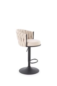 Otočná barová židle Shella čalouněná - béžová / černá Barová židle obrotowy shella čalouněná - béžová / černá