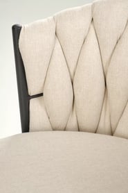 Otočná barová židle Shella čalouněná - béžová / černá Barová židle obrotowy shella čalouněná - béžová / černá