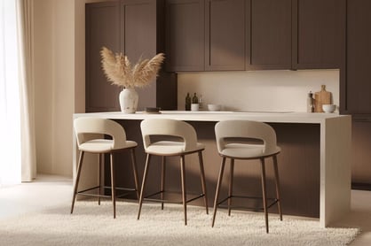 Barová židle H114 - béžová / ořech Barová židle čalouněná H114 - béžová / ořech