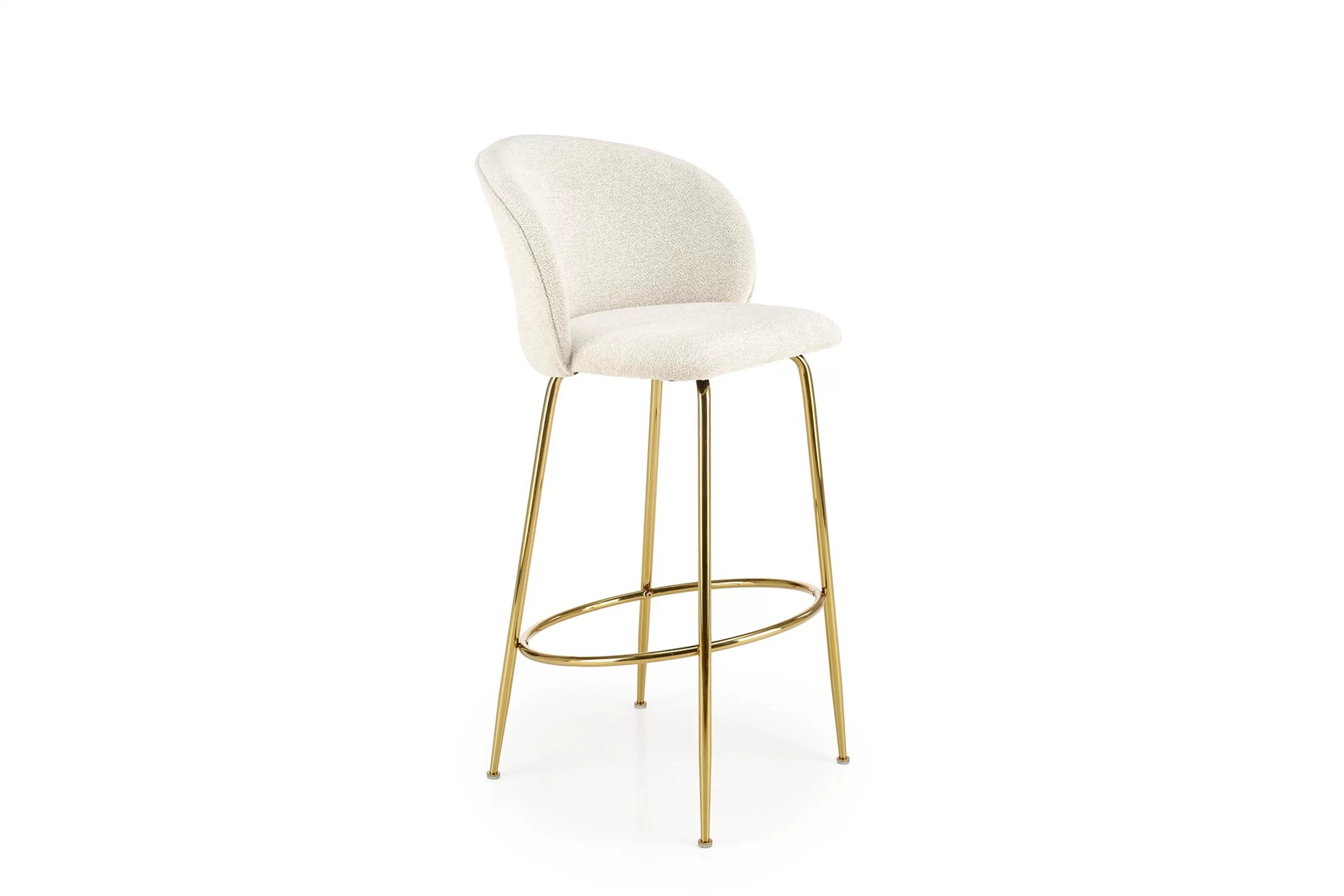 H116 Barová stolička Krémový / zlaté Barová stolička čalúnená H116 - Krémový / zlaté