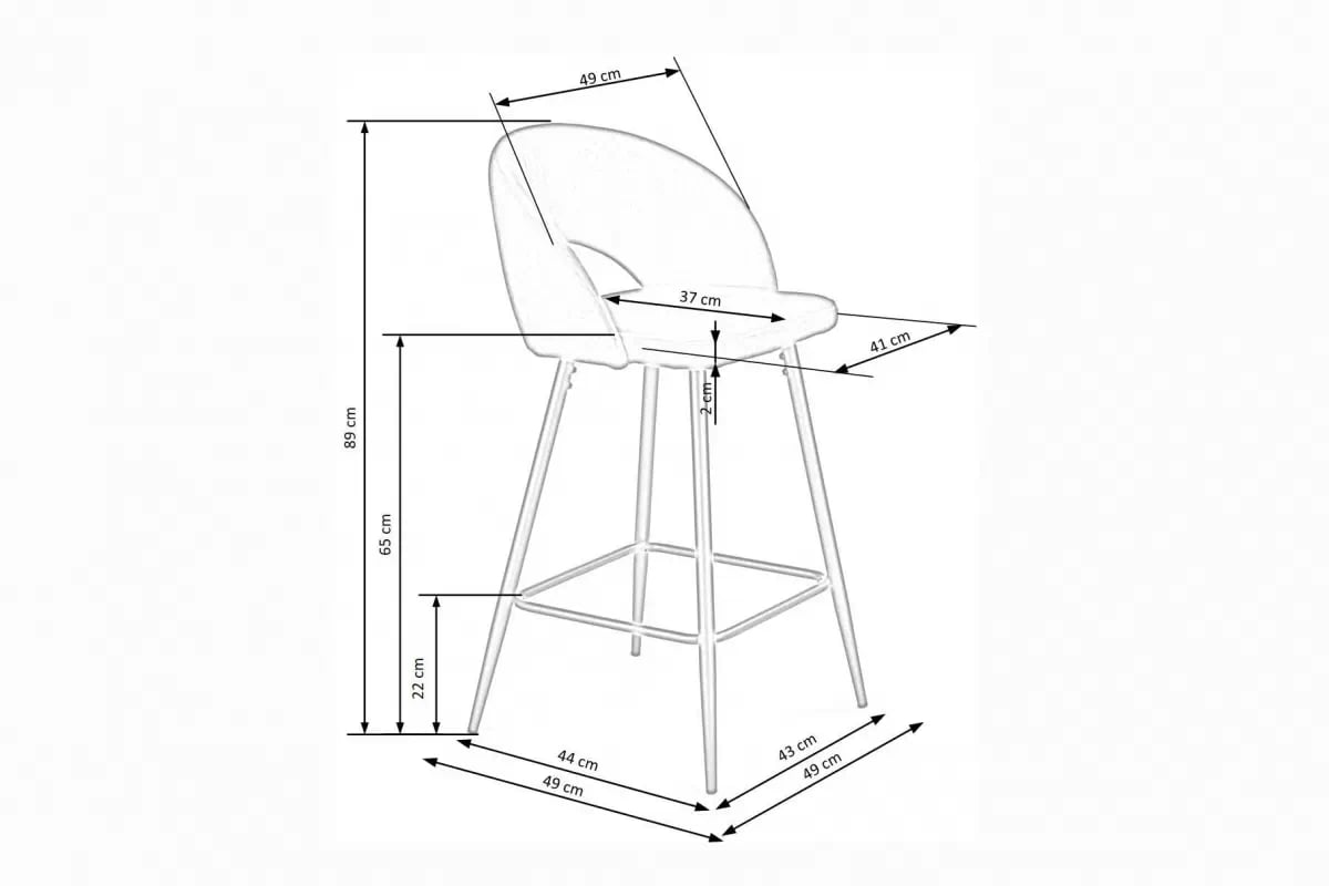 Čalúnený barový stolička H96 - tmavozelený Barová stolička čalúnená H96 - tmavý Zelený