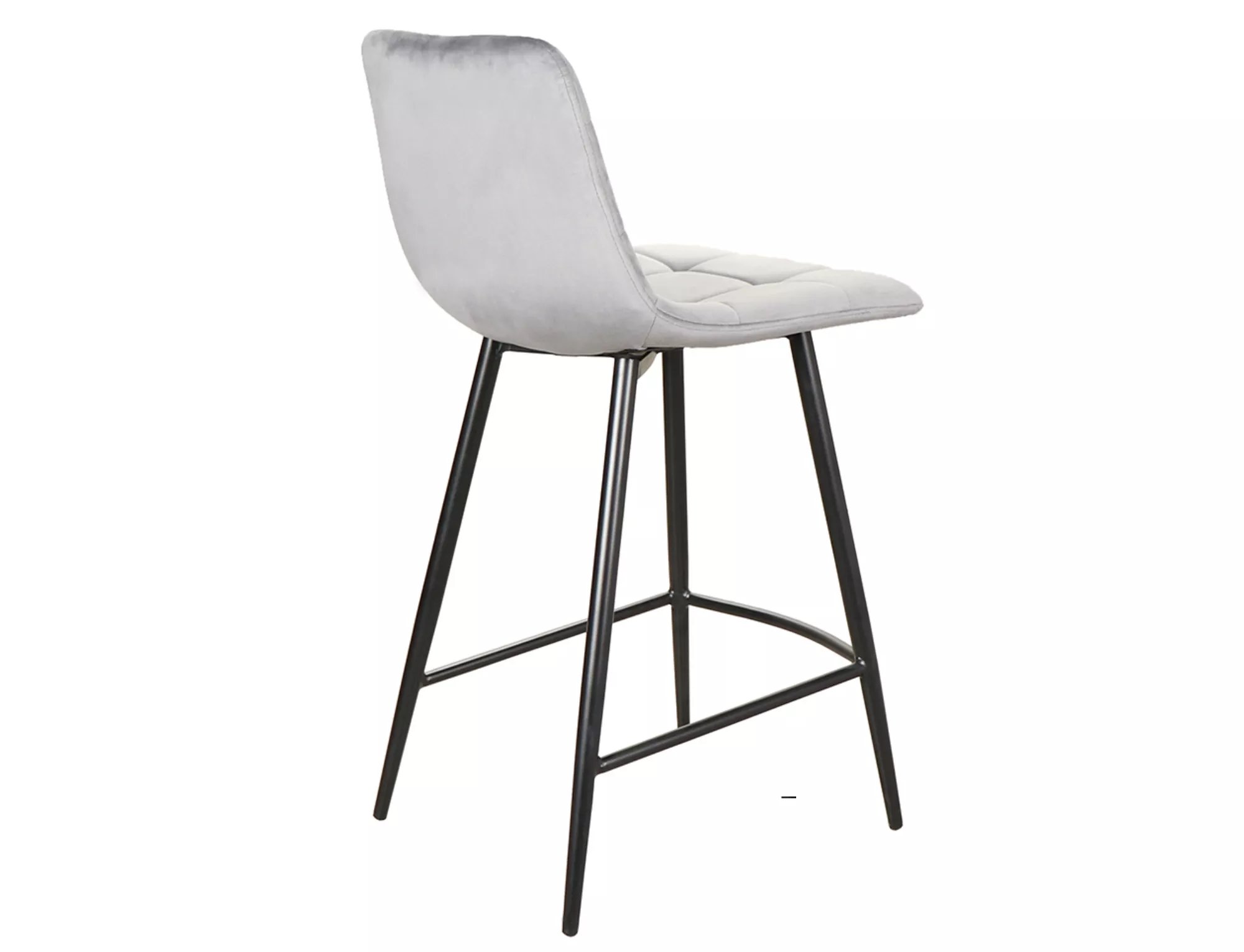 Čalouněná barová židle Mila H-2 Velvet - černá / šedá Bluvel 14 Barová židle čalouněná mila h-2 - šedá bluvel 14 / černá Nohy