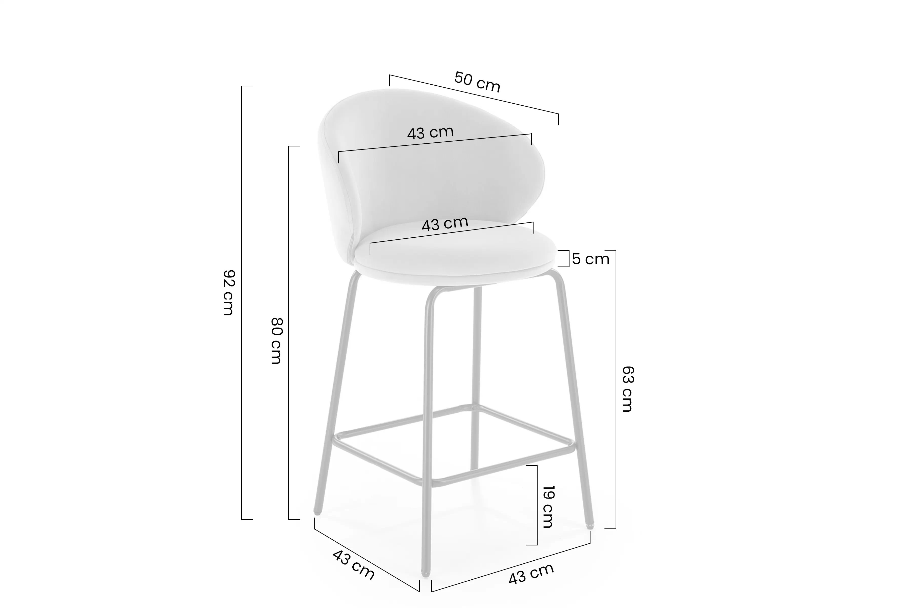 Čalúnený barový stolička Moriva - sivý zamat Mavel 14 / čierne nohy Barová stolička čalúnená Moriva - Popolový zamat Mavel 14 / čierny nožičky