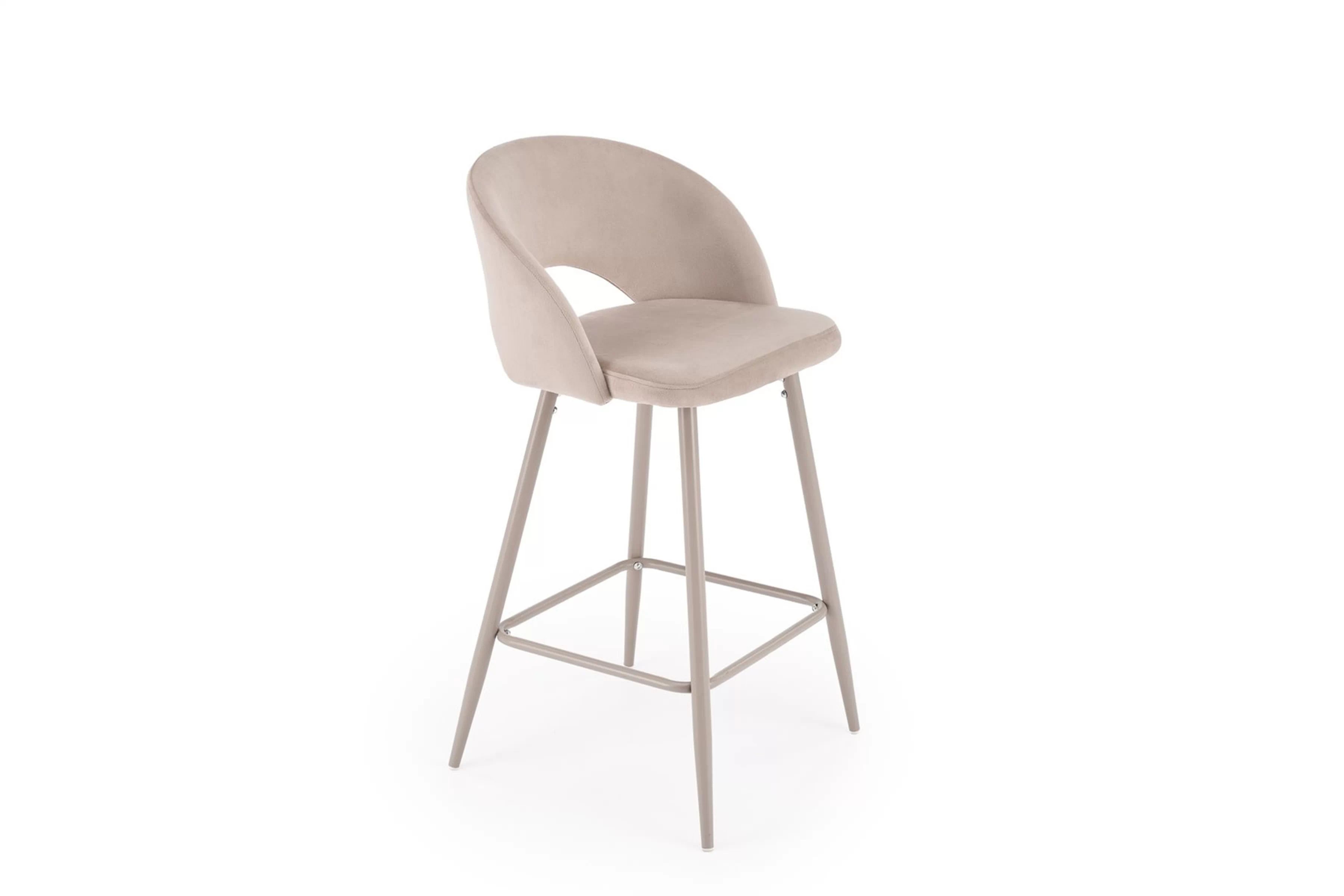 H96 Barová stolička svetlý béžový / kašmír (1p=2szt) Barová stolička čalúnená Zenvor - Béžová / kašmír nožičky