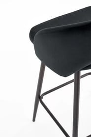 Čalúnený barový stolička Zenvor - čierny / čierne nohy Barová stolička čalúnená Zenvor - Čierny / čierny nožičky